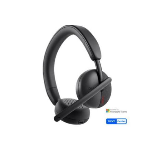 DELL WL3024 CUFFIE CON MICROFONO WIRELESS CON CANCELLAZIONE DEL RUMORE BASATA SUI AI INTELLIGENZA ARTIFICIALE CERTIFICATE MICROSOFT TEAMS E ZOOM NERE